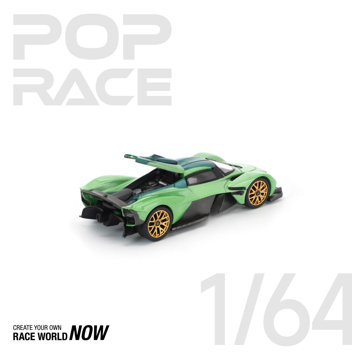 POP RACE 1:64 ASTON MARTIN VALKYRIE IRIDESCENT EMERALD - PRE ORDER