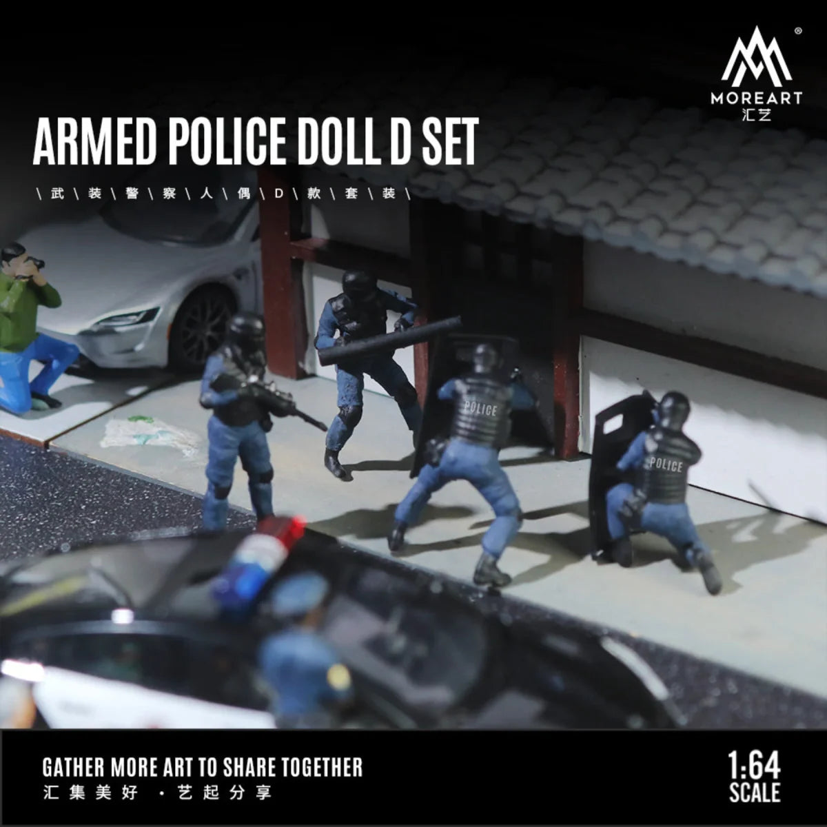 MOREART 1:64 ARMED POLICE DOLL D SET RESIN MODEL