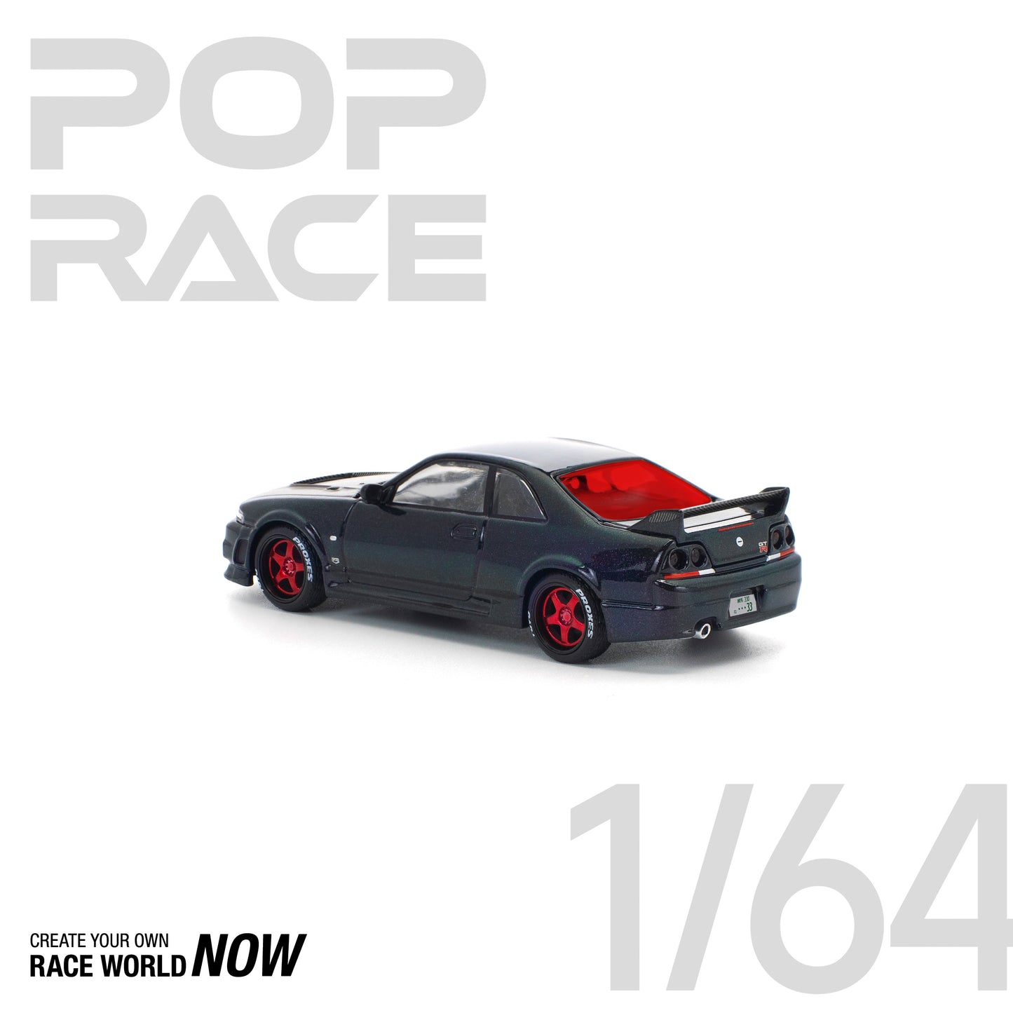 POP RACE 1:64 SKYLINE GT-R R33 GHOST CHAMELEON