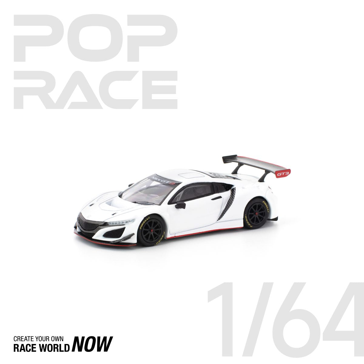 POP RACE 1:64 HONDA NSX GT3 EVO22 – WHITE - PRE ORDER