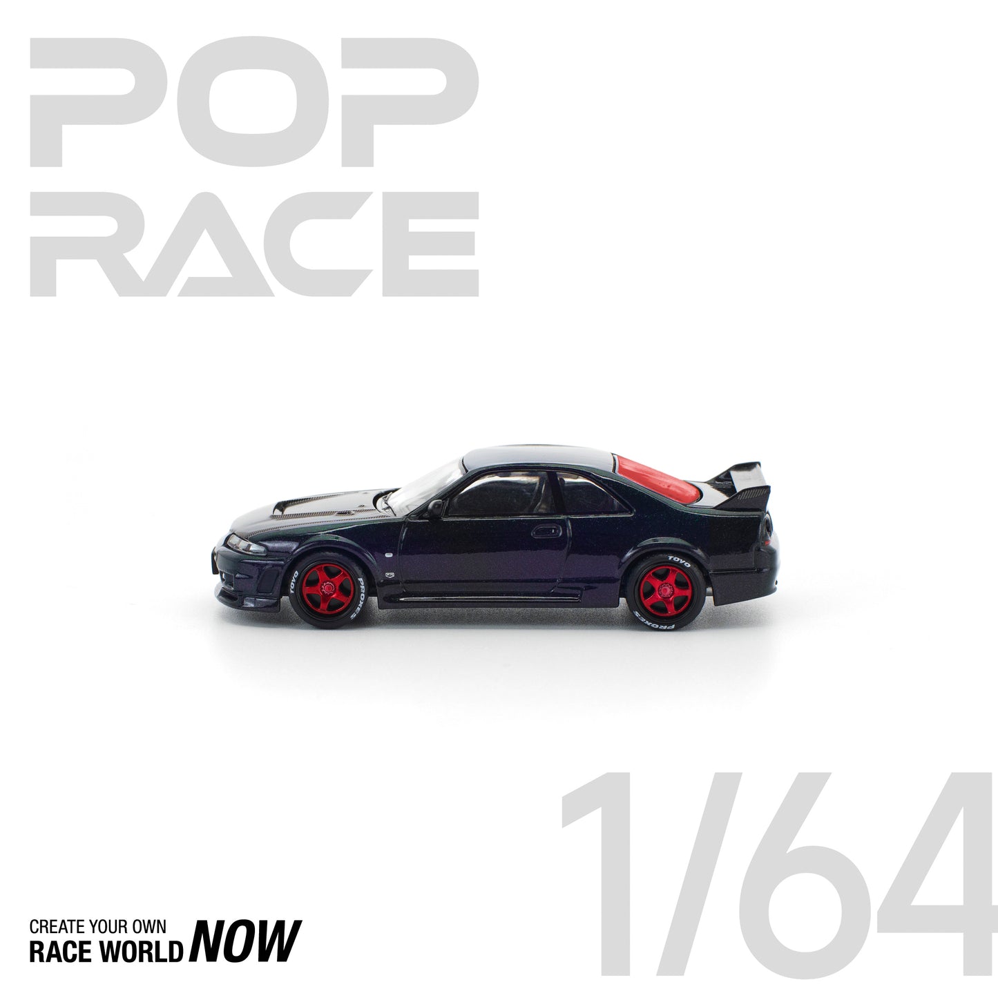 POP RACE 1:64 SKYLINE GT-R R33 GHOST CHAMELEON