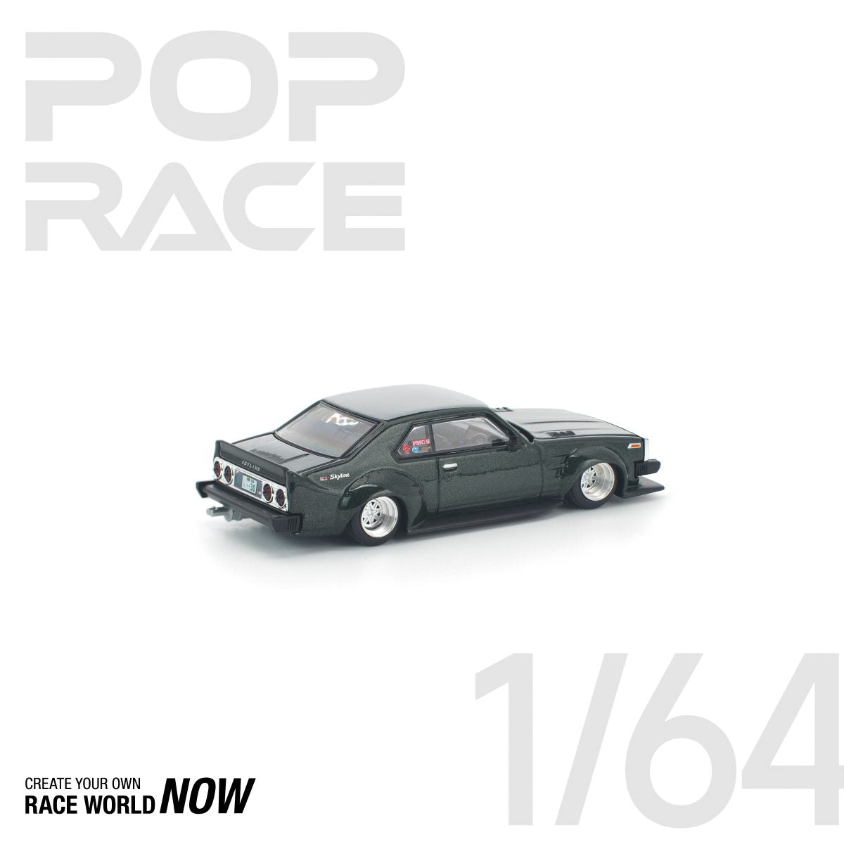 SKYLINE C210 DARK GREEN NEW TOOLING BY POP RACE - PRE ORDER
