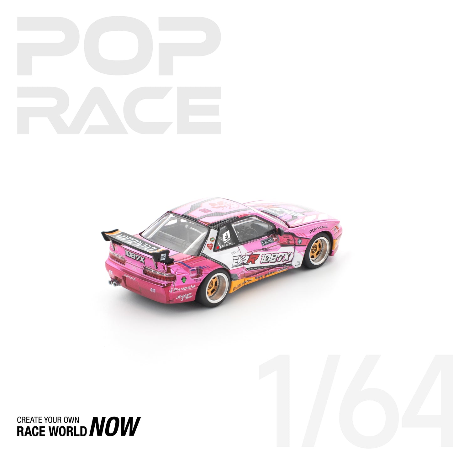 POP RACE 1:64 PANDEM S13 EVA RT PRODUCTION MODEL CUSTOM TYPE-08 EVA RACING x 1087X