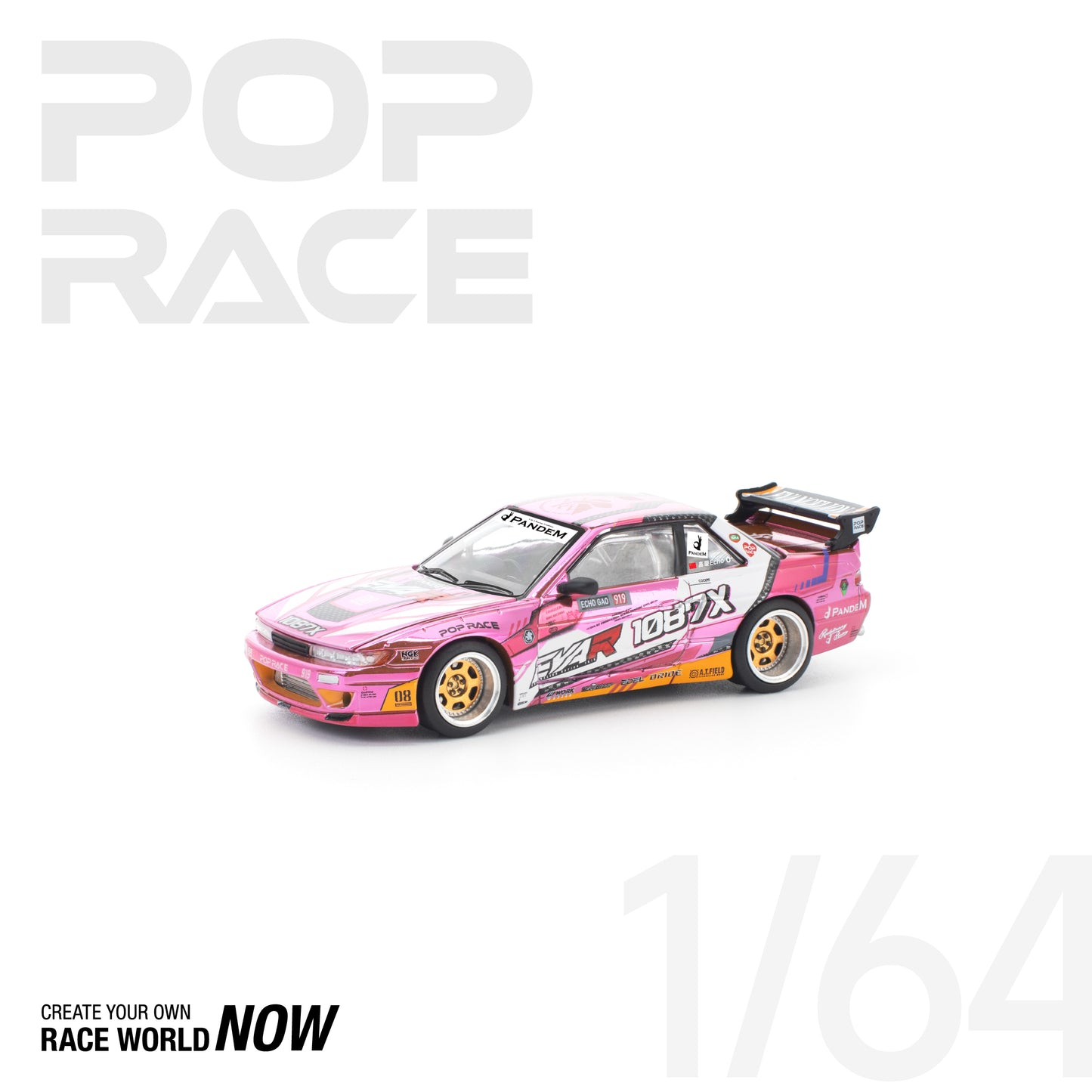 POP RACE 1:64 PANDEM S13 EVA RT PRODUCTION MODEL CUSTOM TYPE-08 EVA RACING x 1087X