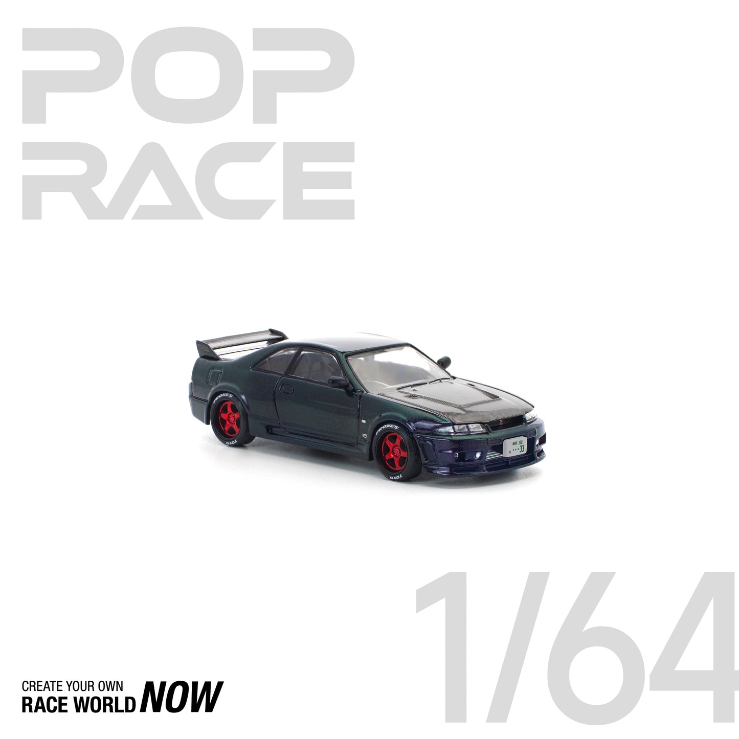 POP RACE 1:64 SKYLINE GT-R R33 GHOST CHAMELEON