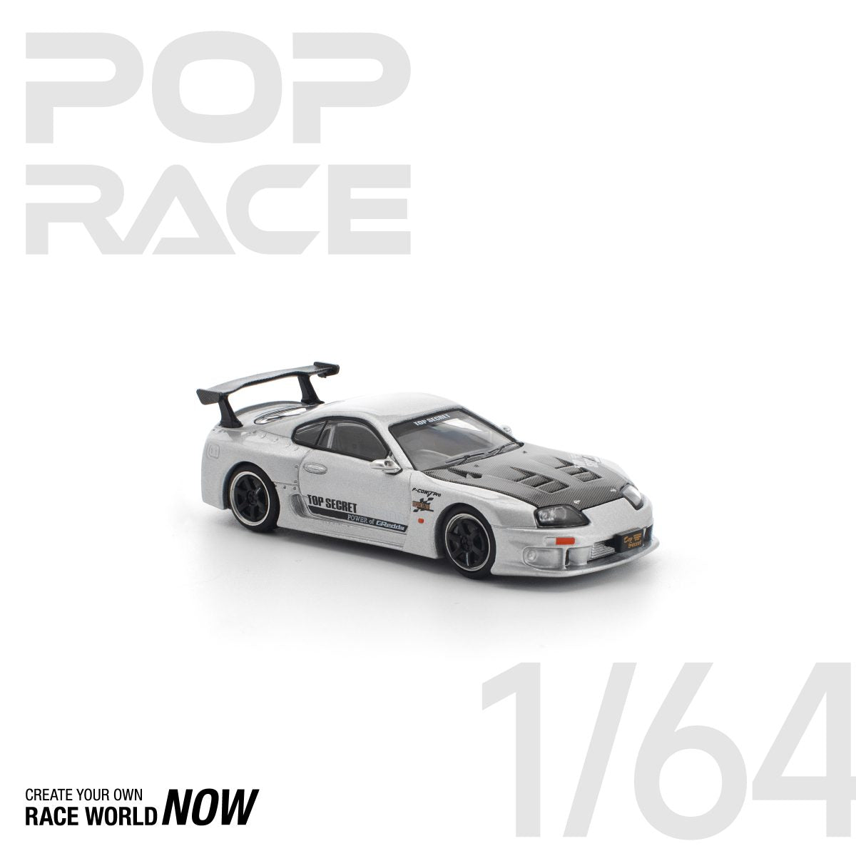 TOP SECRET GT300 SUPRA SILVER BY POP RACE - PRE ORDER