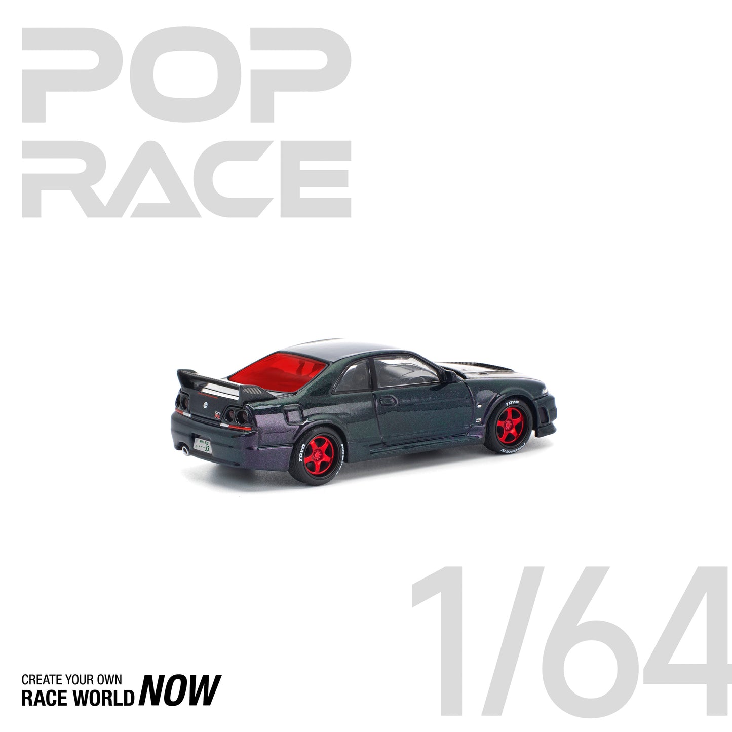 POP RACE 1:64 SKYLINE GT-R R33 GHOST CHAMELEON