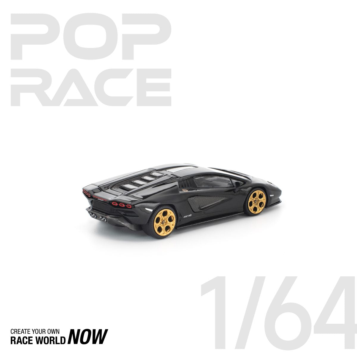 LAMBORGHINI COUNTACH LPI 800-4 DEEP BLACK BY POP RACE - PRE ORDER