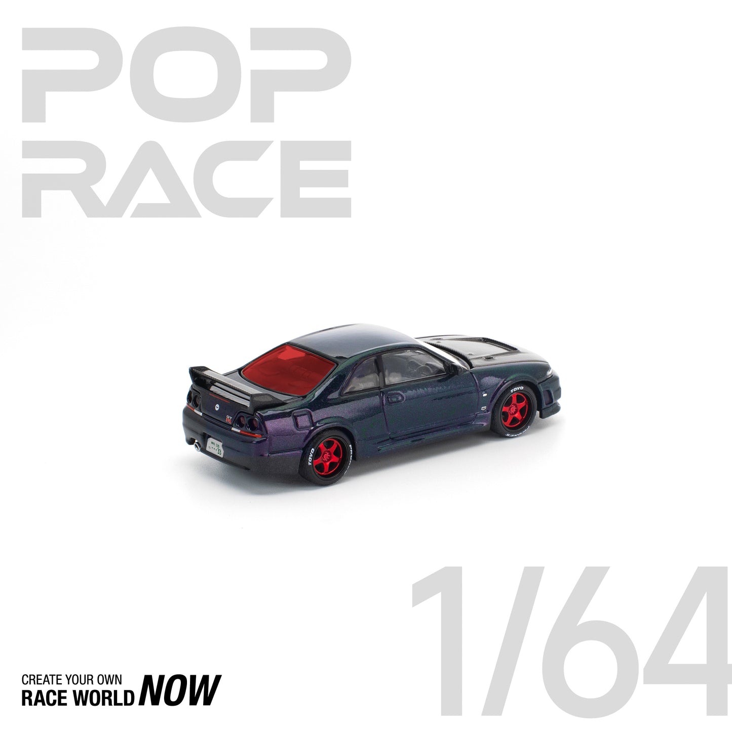 POP RACE 1:64 SKYLINE GT-R R33 GHOST CHAMELEON