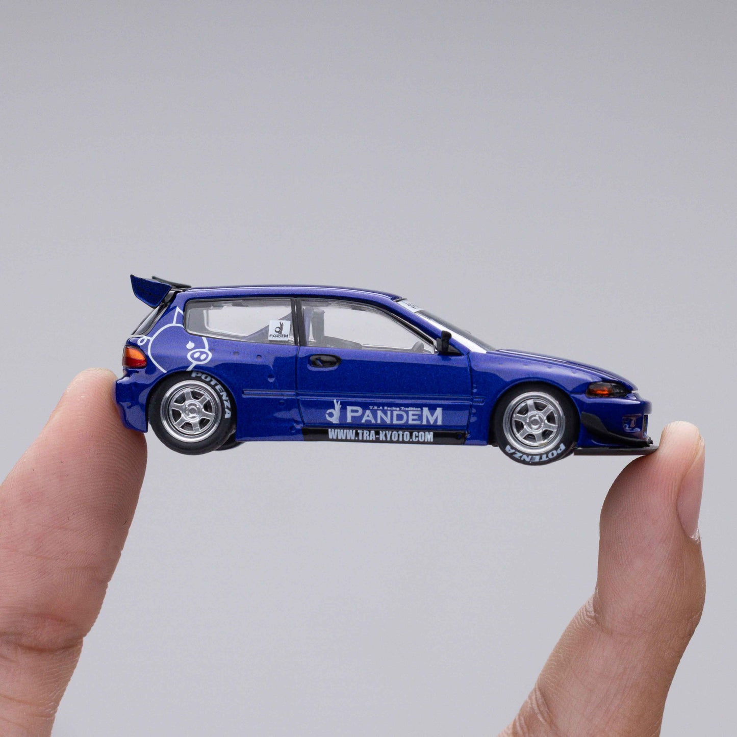 POP RACE 1:64 HONDA CIVIC (EG6) V1.5 PANDEM IN METALLIC BLUE