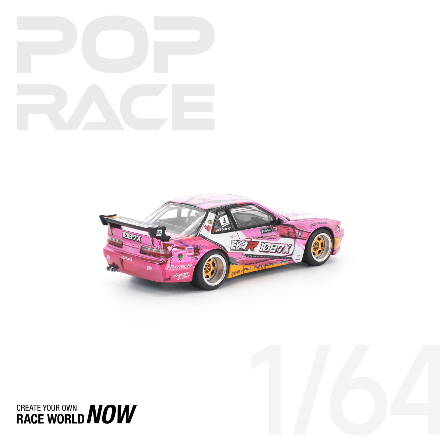 POP RACE 1:64 PANDEM S13 EVA RT PRODUCTION MODEL CUSTOM TYPE-08 EVA RACING x 1087X
