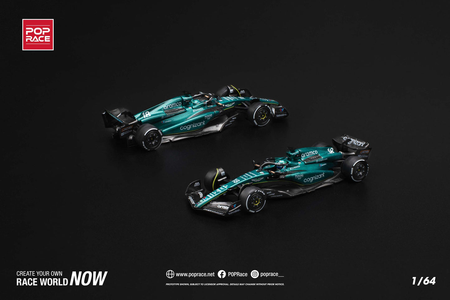 POP RACE 1:64 ASTON MARTIN AMR23 F1 #18 L. STROLL - PRE ORDER