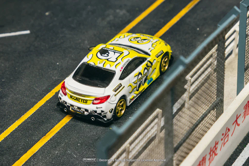 1:64 TOYOTA GR86 -- MOONEYES YELLOW/WHITE FLAMES -- TARMAC WORKS