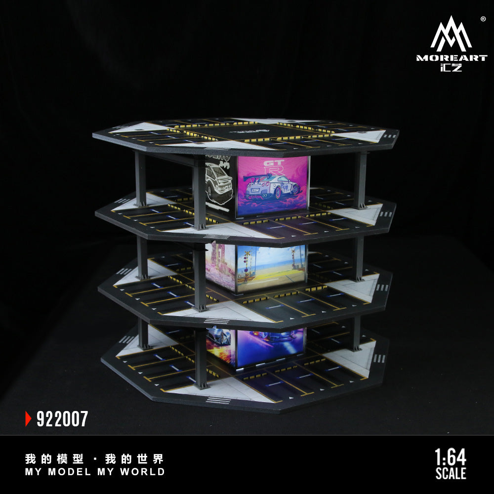 Huiyi MoreArt1:64 Octagonal Building Parking Lot 01 Simulation Model