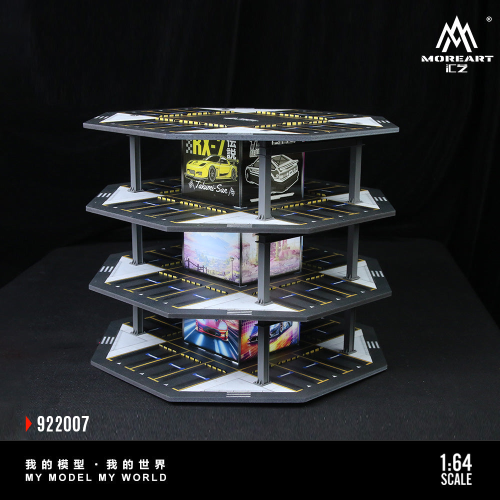 Huiyi MoreArt1:64 Octagonal Building Parking Lot 01 Simulation Model