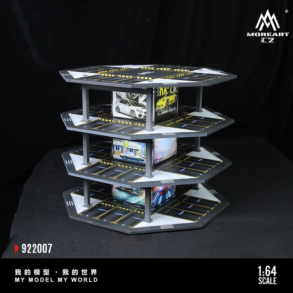 Huiyi MoreArt1:64 Octagonal Building Parking Lot 01 Simulation Model