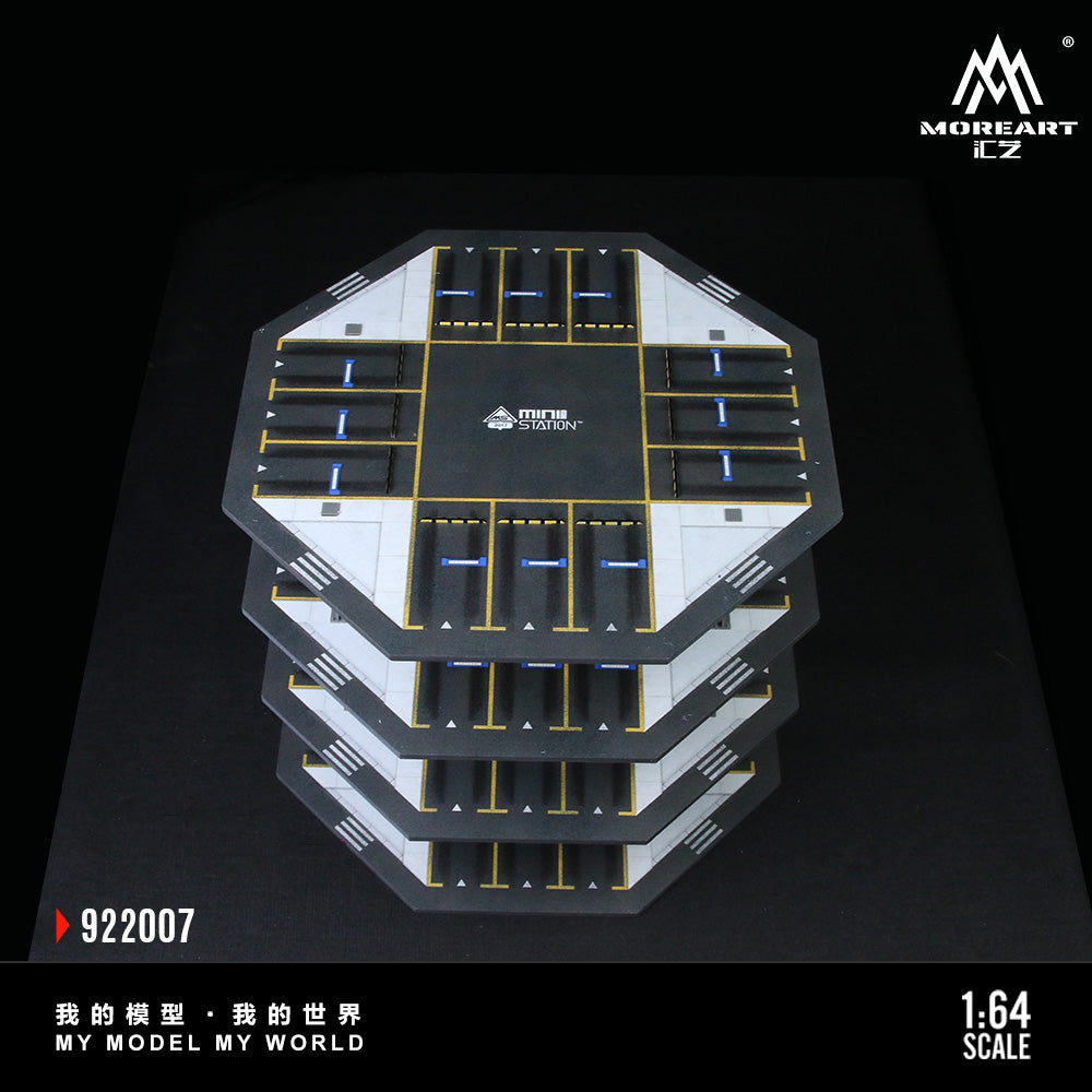 Huiyi MoreArt1:64 Octagonal Building Parking Lot 01 Simulation Model