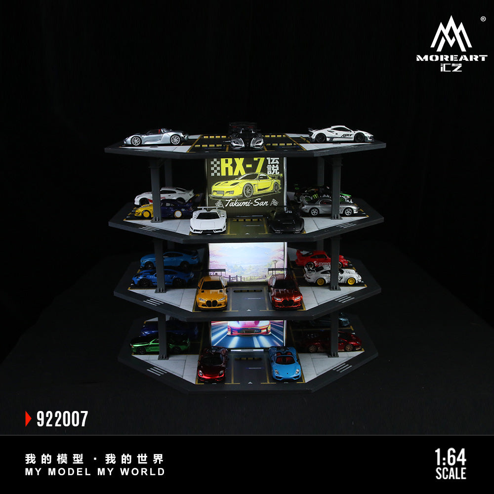Huiyi MoreArt1:64 Octagonal Building Parking Lot 01 Simulation Model