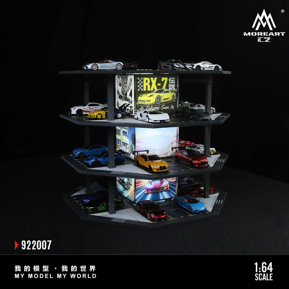 Huiyi MoreArt1:64 Octagonal Building Parking Lot 01 Simulation Model