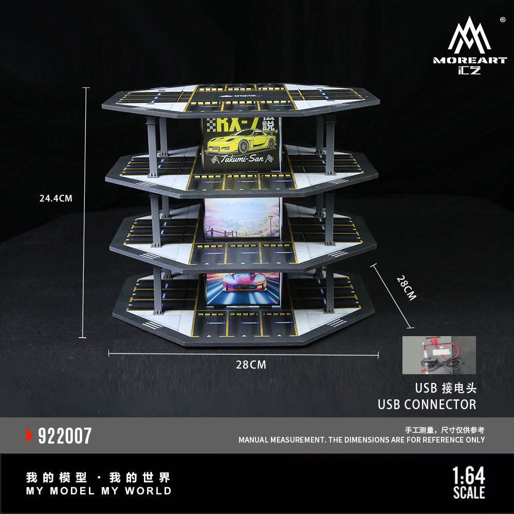 Huiyi MoreArt1:64 Octagonal Building Parking Lot 01 Simulation Model