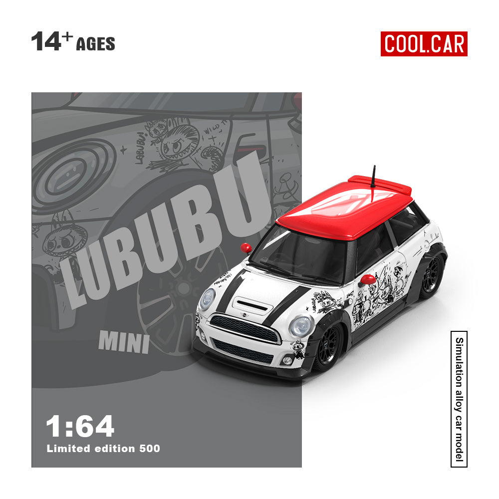 CC 1:64 BMW MINI COOPER LUBUBU painted simulation alloy car model