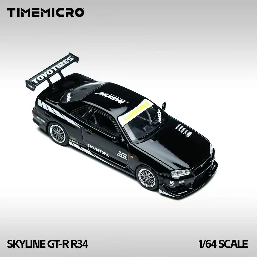 TimeMicro 1:64 Skyline GT-R R34 "Pasión" Black $19.00
