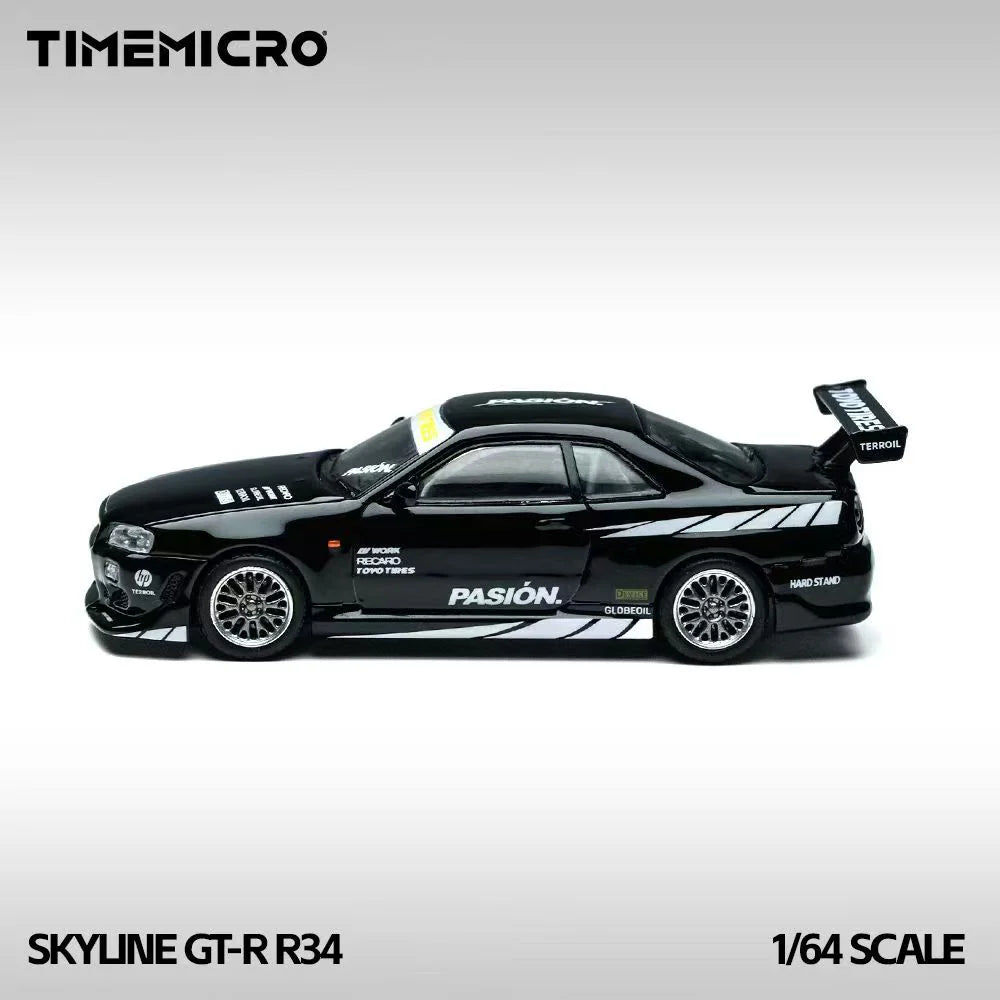 TimeMicro 1:64 Skyline GT-R R34 "Pasión" Black $19.00