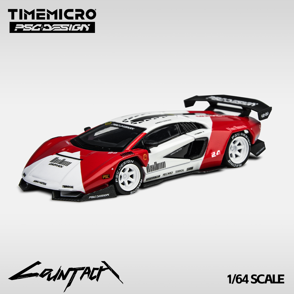 TimeMicro × PSC DESIGN 1:64 Countach “V” Marlboro Tribute Simulated Alloy Car Model