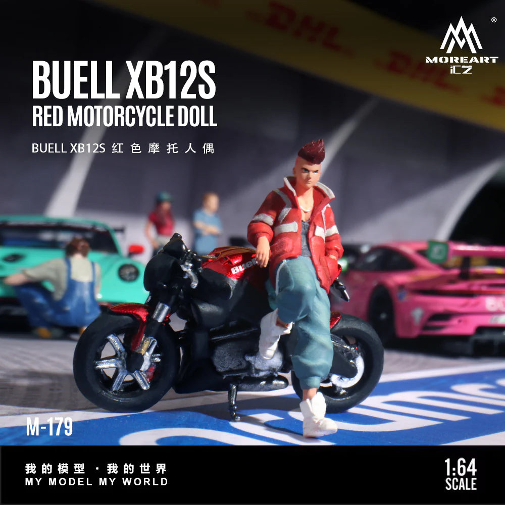 MoreArt 1:64 BUELL XB12S Red Motorcycle Figure, Resin Model