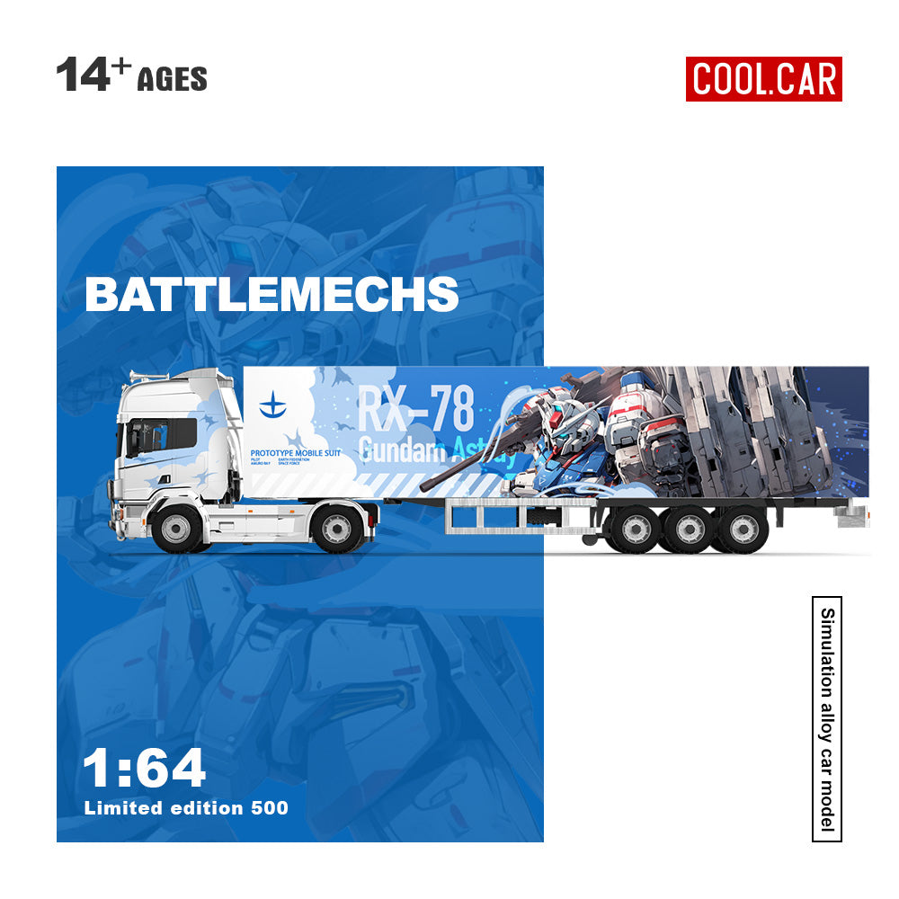 CC 1:64 Scania Container Truck RX-78 Mech Coating Simulation Alloy Car Model