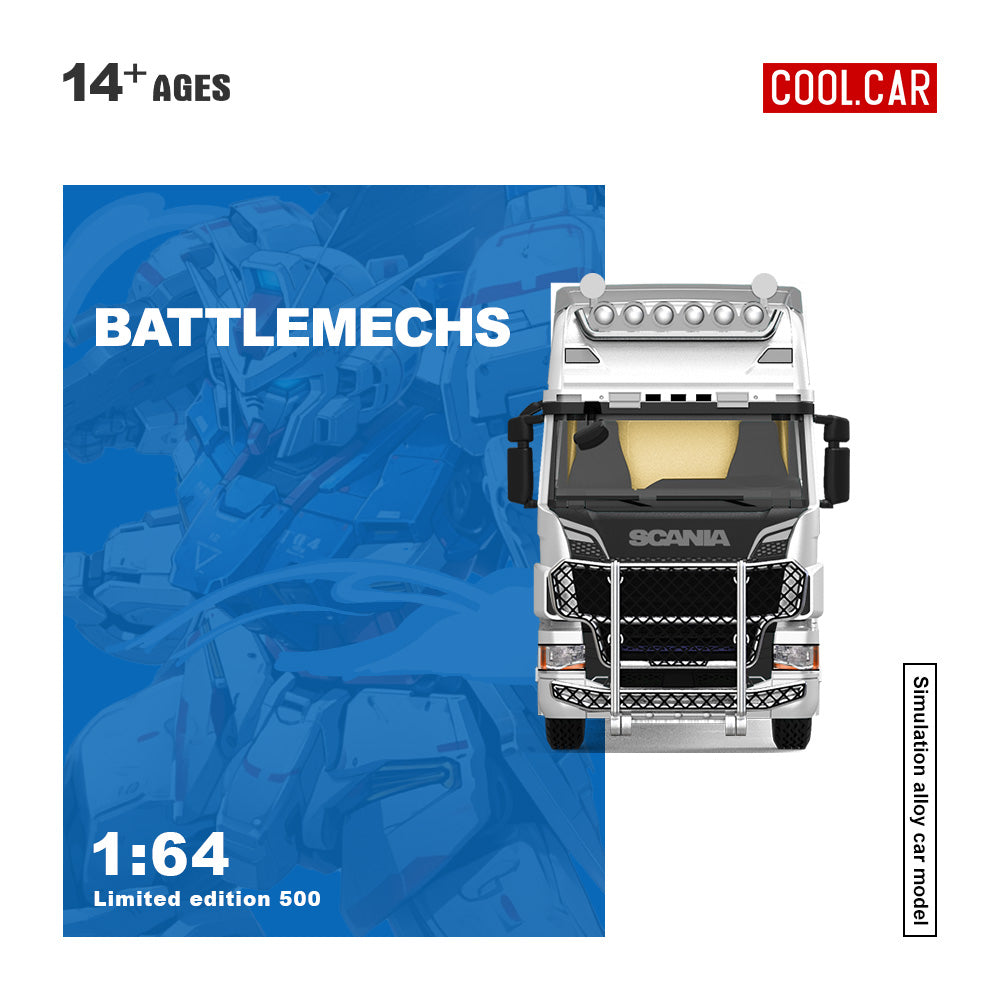 CC 1:64 Scania Container Truck RX-78 Mech Coating Simulation Alloy Car Model