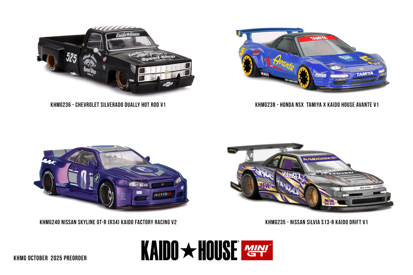 KAIDOHOUSE X MINI GT NISSAN SILVIA S13-R KAIDO DRIFT V1 KHMG235