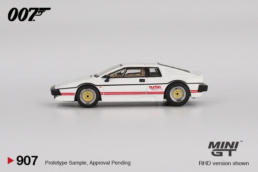 LOTUS ESPRIT TURBO WHITE “FOR YOUR EYES ONLY”/ ENGLISH BLISTER PACKAGING - PRE ORDER