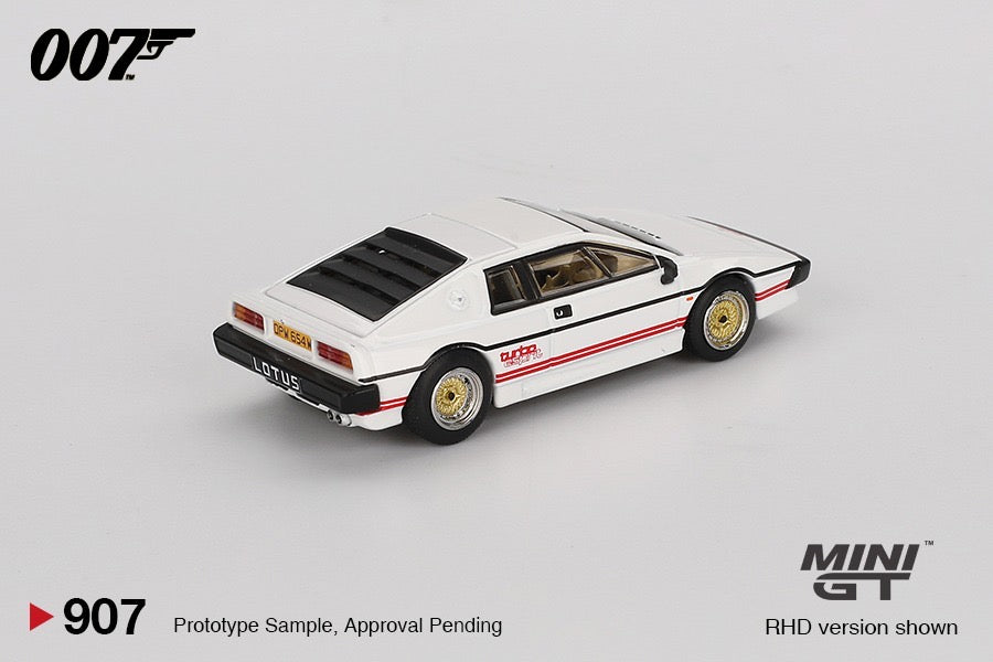 LOTUS ESPRIT TURBO WHITE “FOR YOUR EYES ONLY”/ ENGLISH BLISTER PACKAGING - PRE ORDER