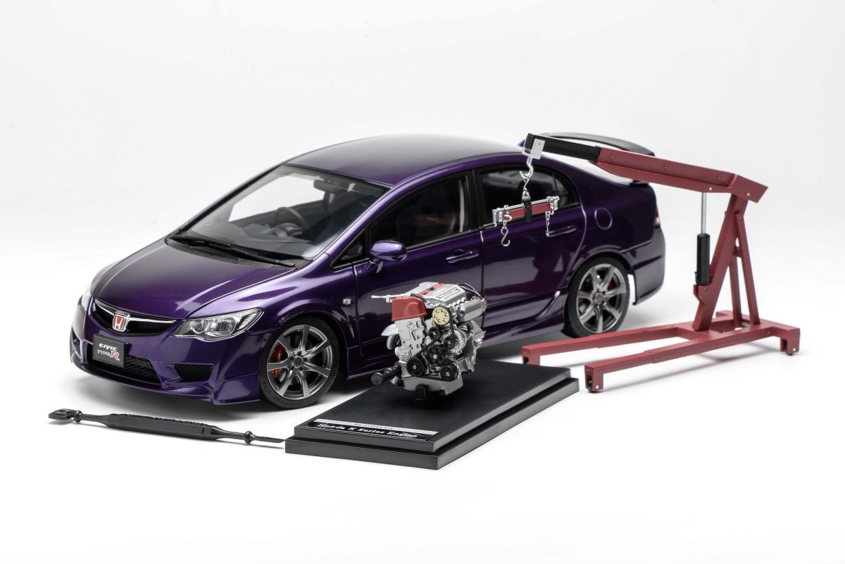 1/18 HONDA CIVIC TYPE R (FD2) 2007 LATE VERSION PREMIUM DEEP VIOLET PEARL – MOTORHELIX - PRE ORDER