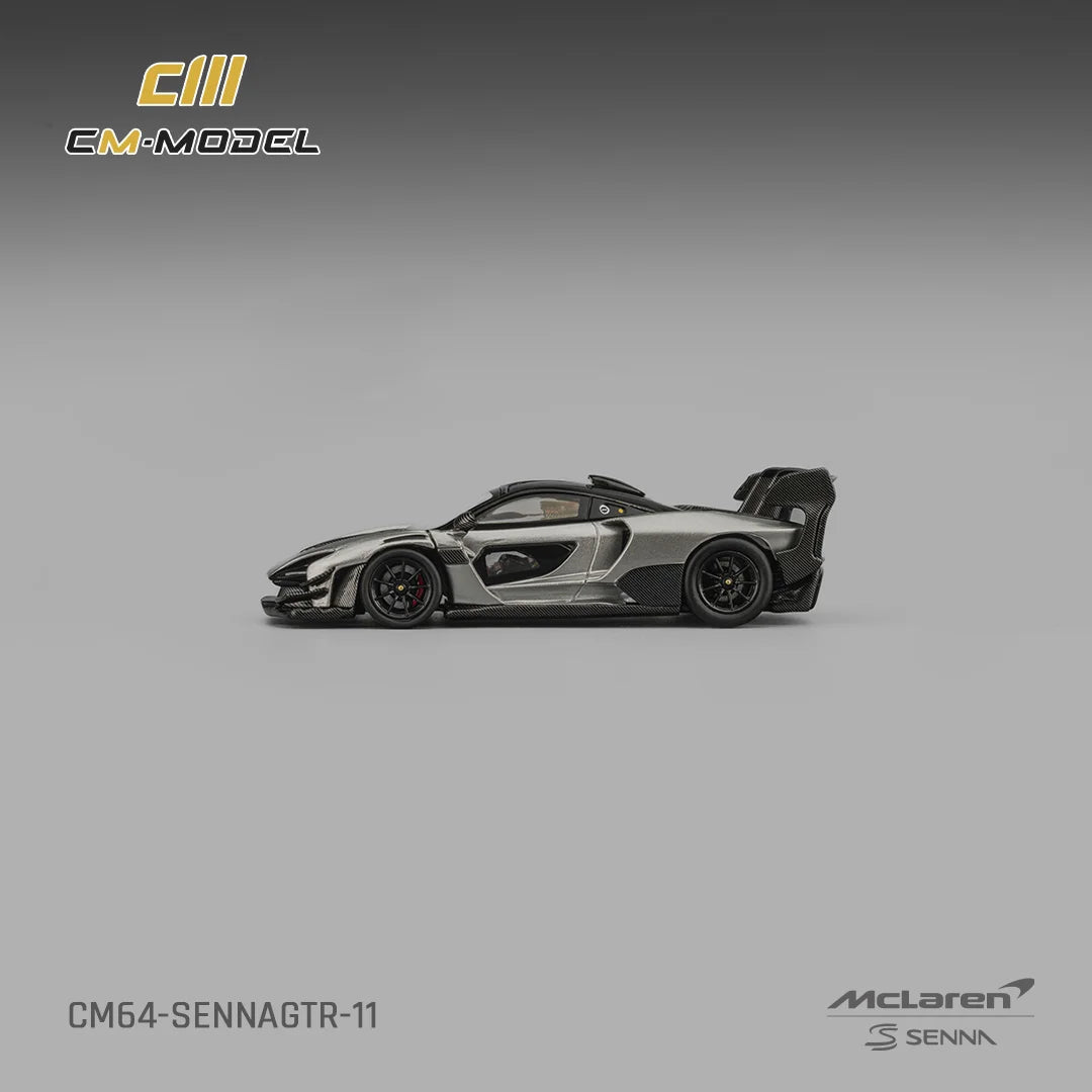 CM MODEL - 1:64 MCLAREN SENNA GTR – METALLIC SILVER GRAY
