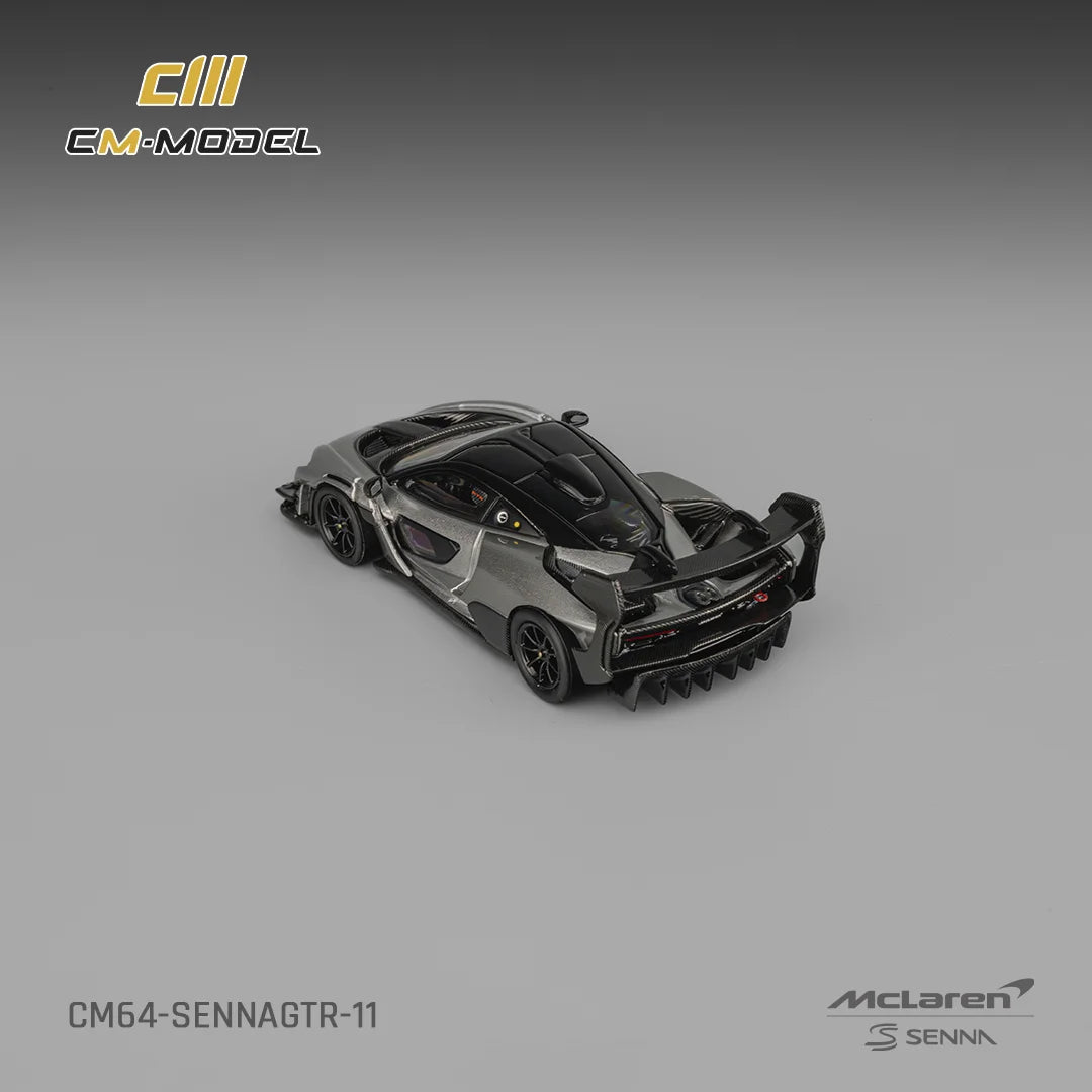 CM MODEL - 1:64 MCLAREN SENNA GTR – METALLIC SILVER GRAY