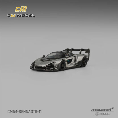 CM MODEL - 1:64 MCLAREN SENNA GTR – METALLIC SILVER GRAY