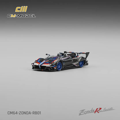 CM MODEL - 1:64 PAGANI ZONDA REVO BARCHETTA – CARBON FIBER BLACK
