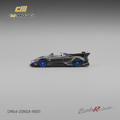 CM MODEL - 1:64 PAGANI ZONDA REVO BARCHETTA – CARBON FIBER BLACK