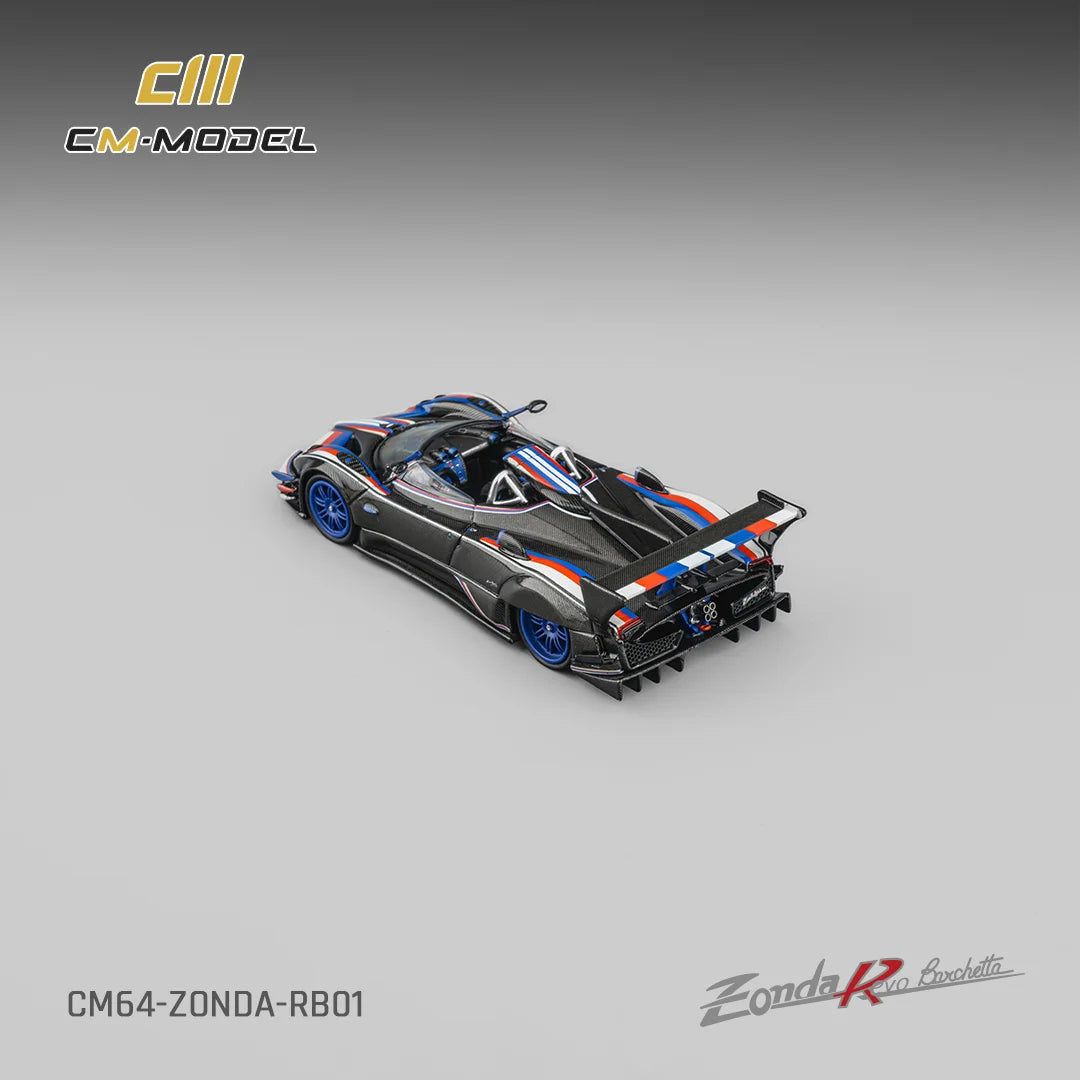 CM MODEL - 1:64 PAGANI ZONDA REVO BARCHETTA – CARBON FIBER BLACK