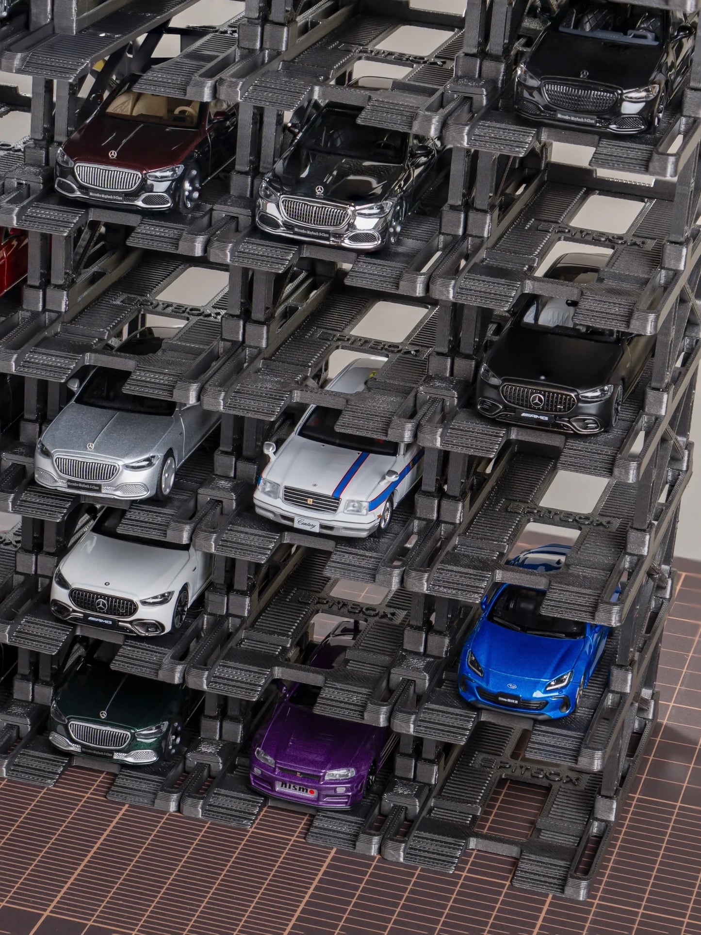 10 Parking spaces parking rack for scale 1/64