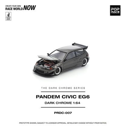 POP RACE 1/64 - PANDEM CIVIC EG6 DARK CHROME