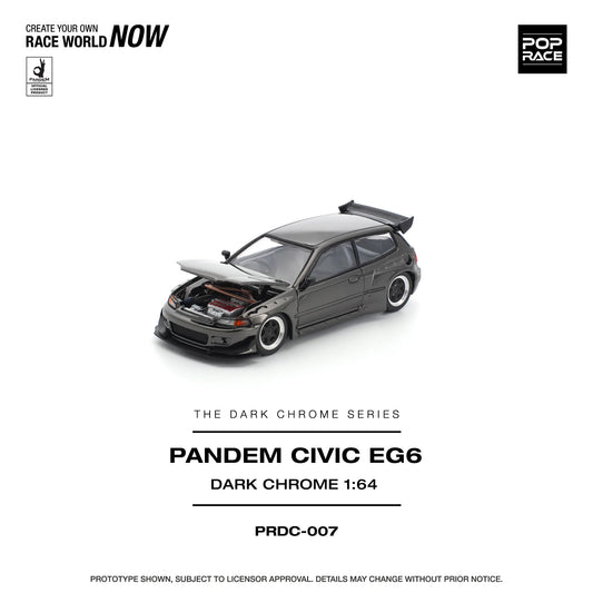 POP RACE 1/64 - PANDEM CIVIC EG6 DARK CHROME