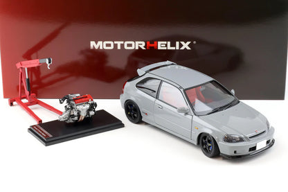 1:18 HONDA CIVIC TYPE R (EK9) – NARDO GREY – MOTORHELIX - PRE ORDER