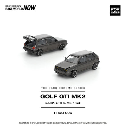POP RACE 1/64 - GOLF GTI MK2 DARK CHROME