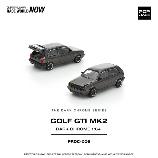 POP RACE 1/64 - GOLF GTI MK2 DARK CHROME