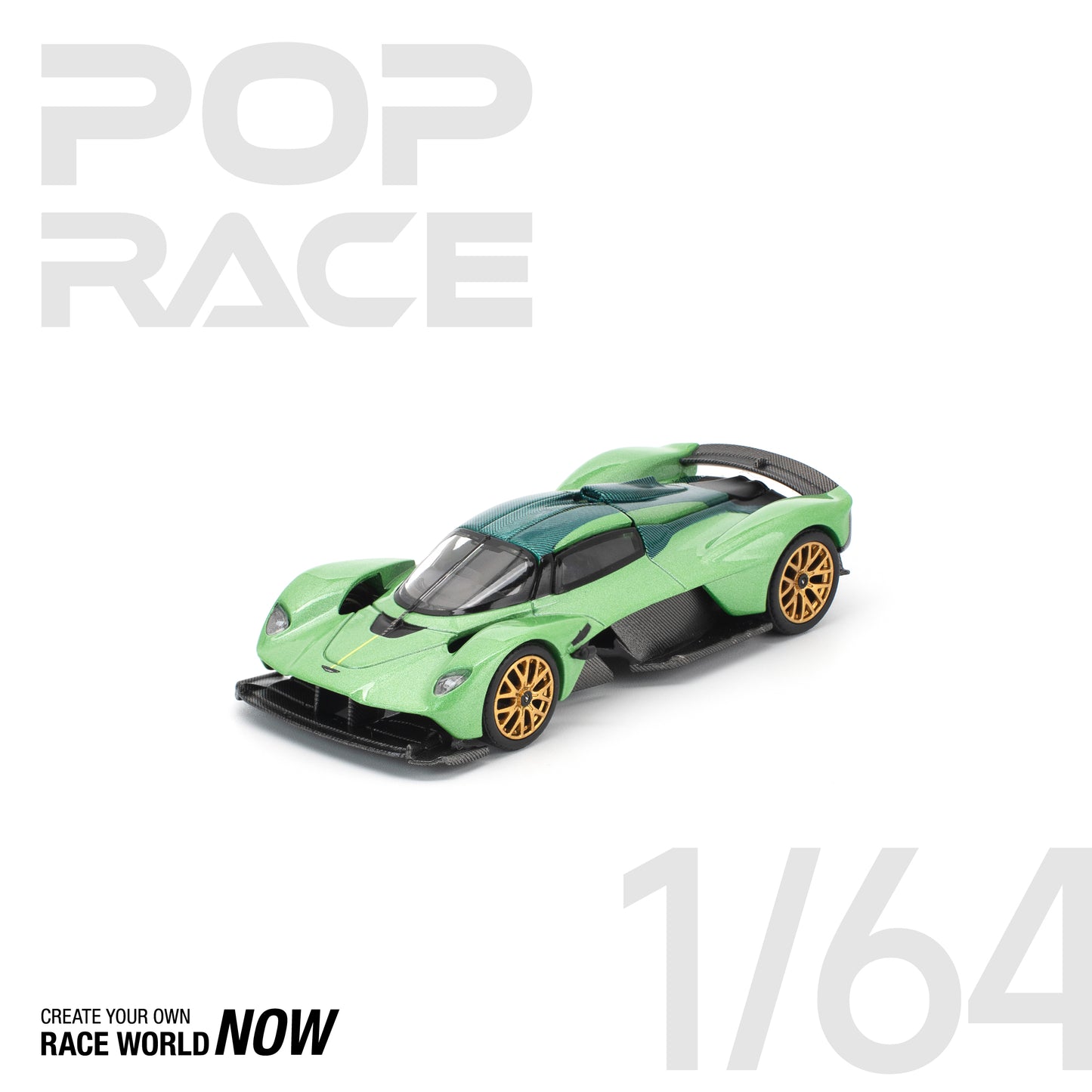 POP RACE 1:64 ASTON MARTIN VALKYRIE IRIDESCENT EMERALD - PRE ORDER
