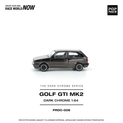 POP RACE 1/64 - GOLF GTI MK2 DARK CHROME