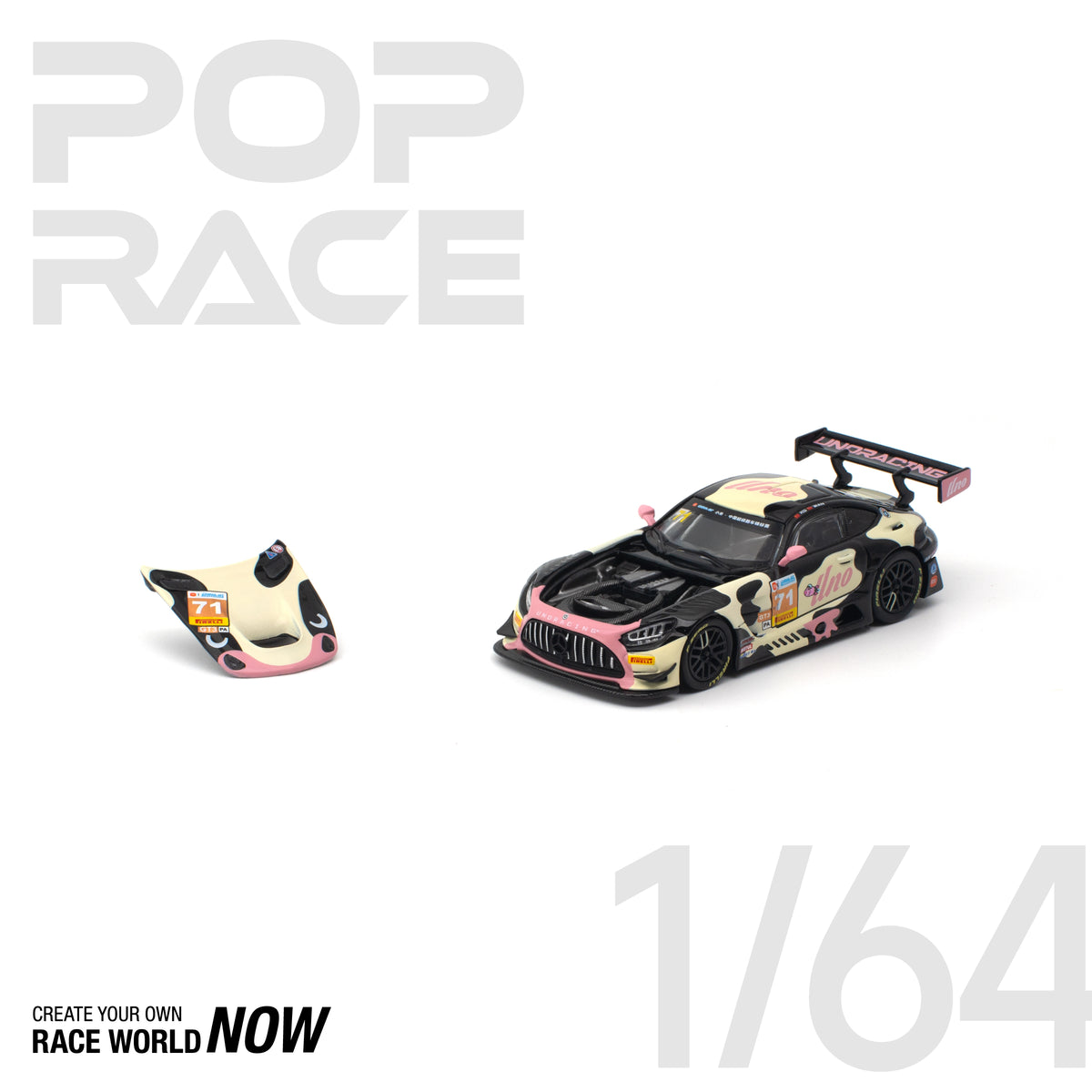 POP RACE 1/64 - MERCEDES-AMG GT3 EVO UNO RACING NO.71 CHINA GT RACE 2 "Mumu"